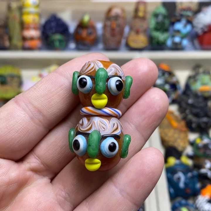 琉璃颈饰双头娃不退换067