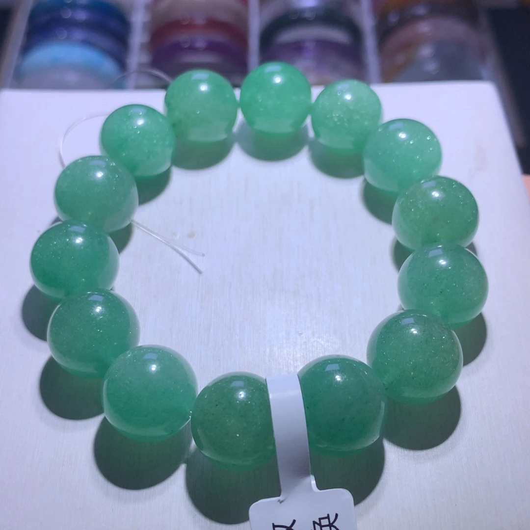 手串水晶银S925镶嵌绿草莓16.8m