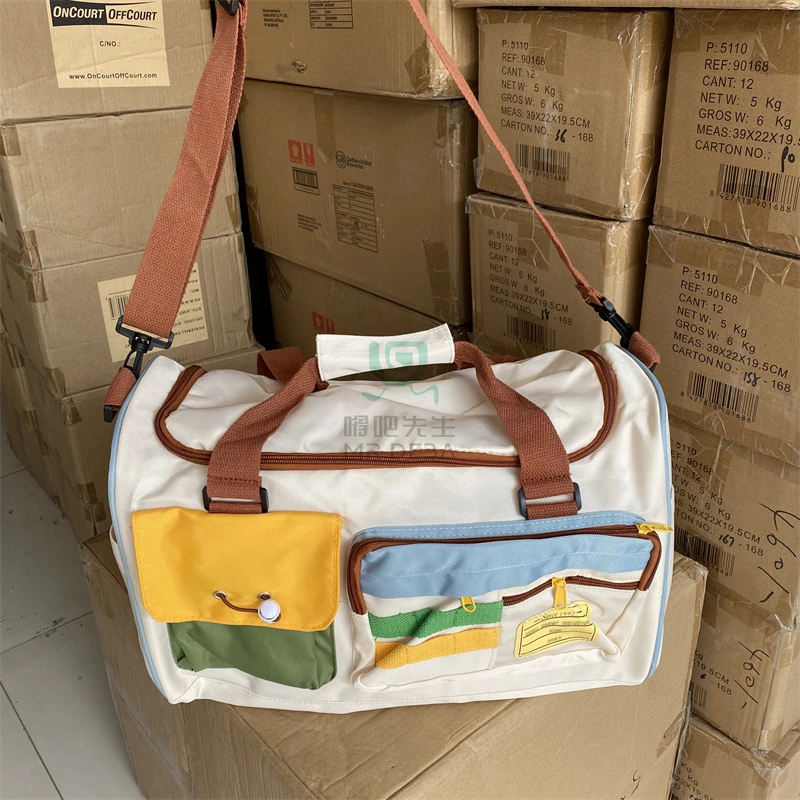 高颜值！大容量多巴胺旅行运动包斜挎手提旅行包