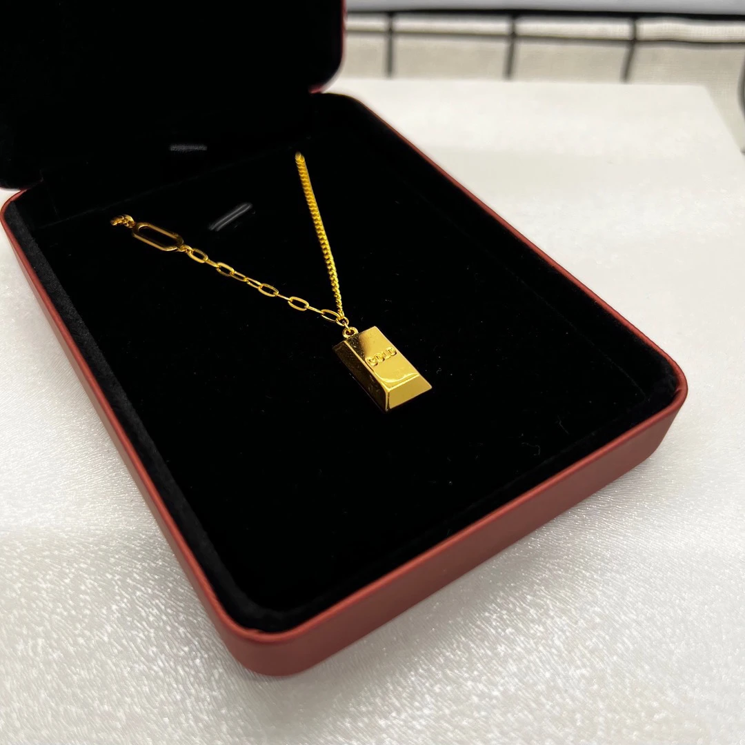 足金999 暴富金砖黄金套链