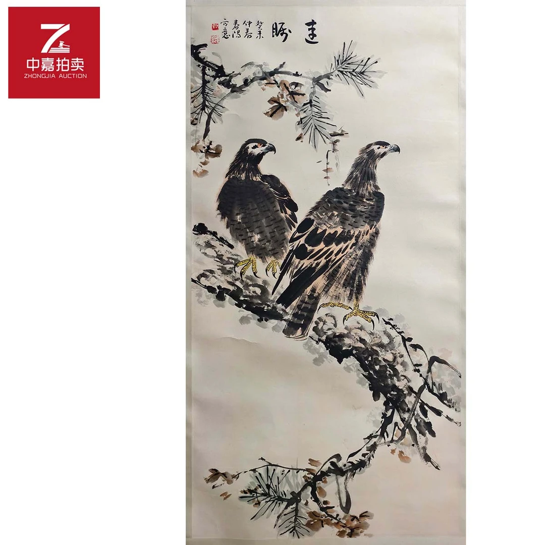 3-H霍春阳绘画镜片双鹰69x137