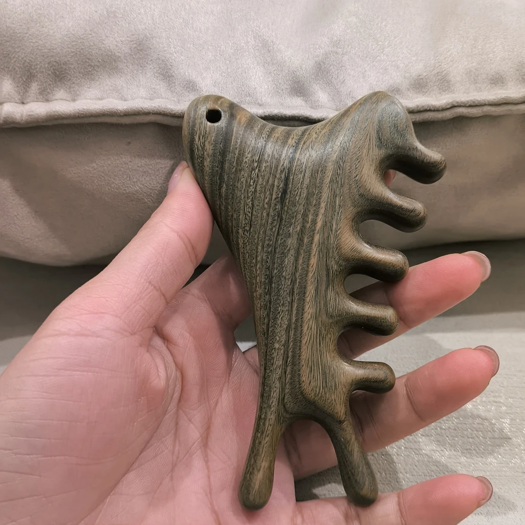 【清仓处理】绿檀梳头防静电五齿四合一宽齿梳家用精品木梳子便携