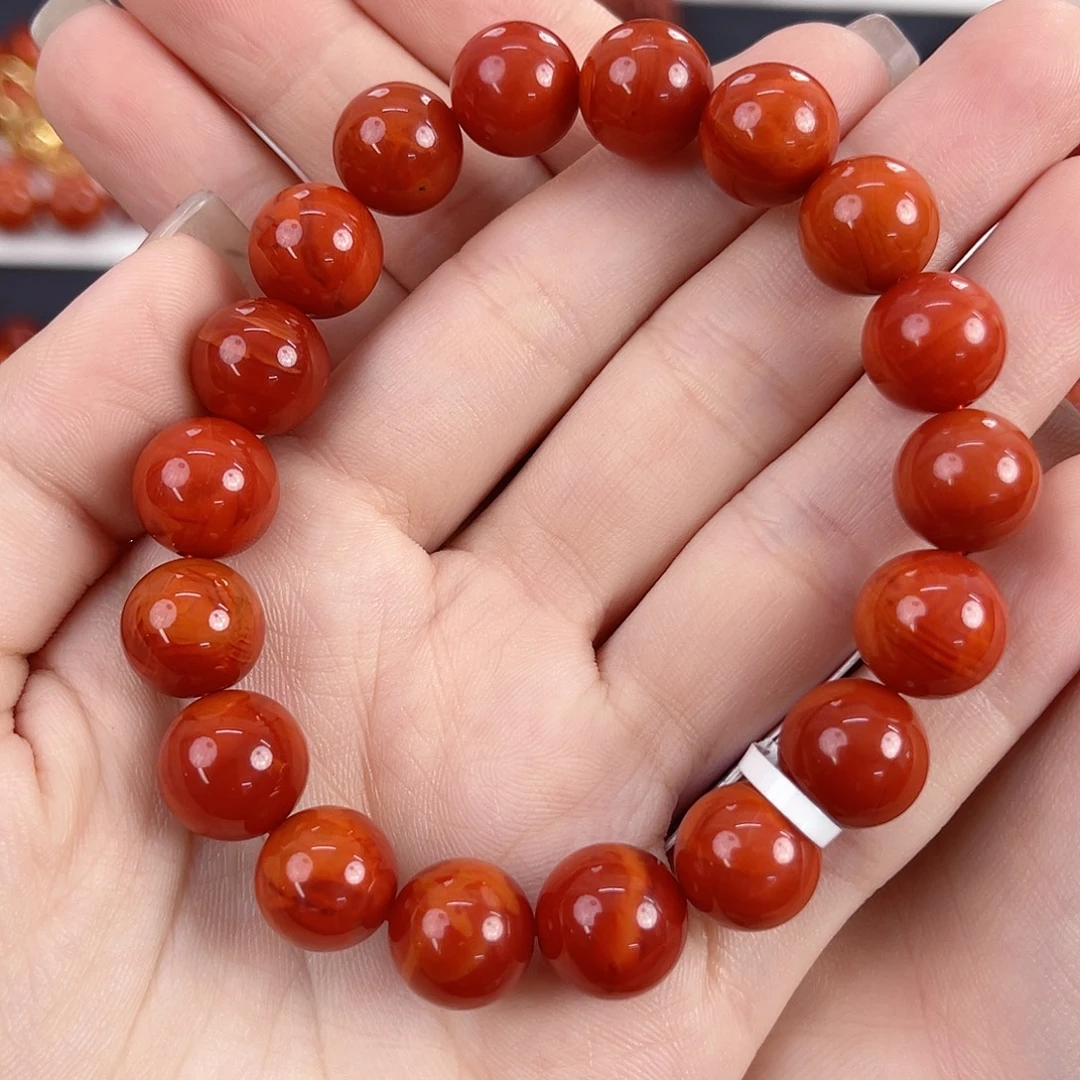 南红玛瑙未镶嵌瓦西锦红11mm手串