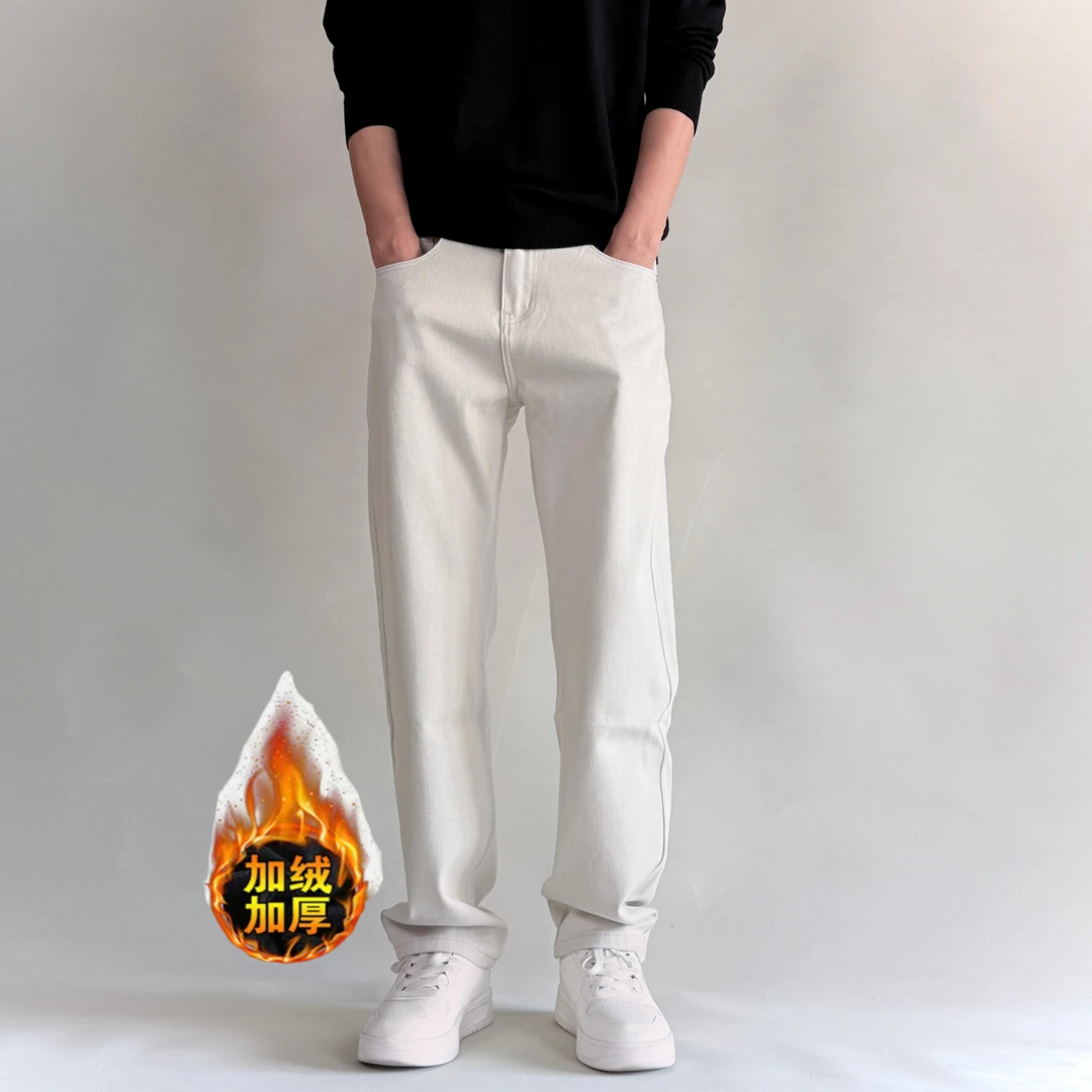 【宽松直筒】弹力秋冬加绒加厚柔软牛仔裤男士保暖宽松显瘦休闲百搭