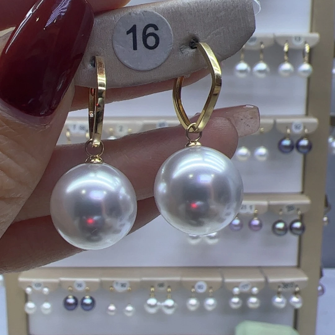 淡水珍珠耳饰18K金镶嵌