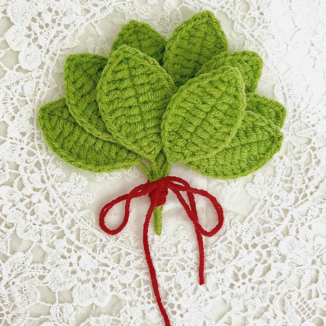 手工钩织柚子叶diy成品挂件