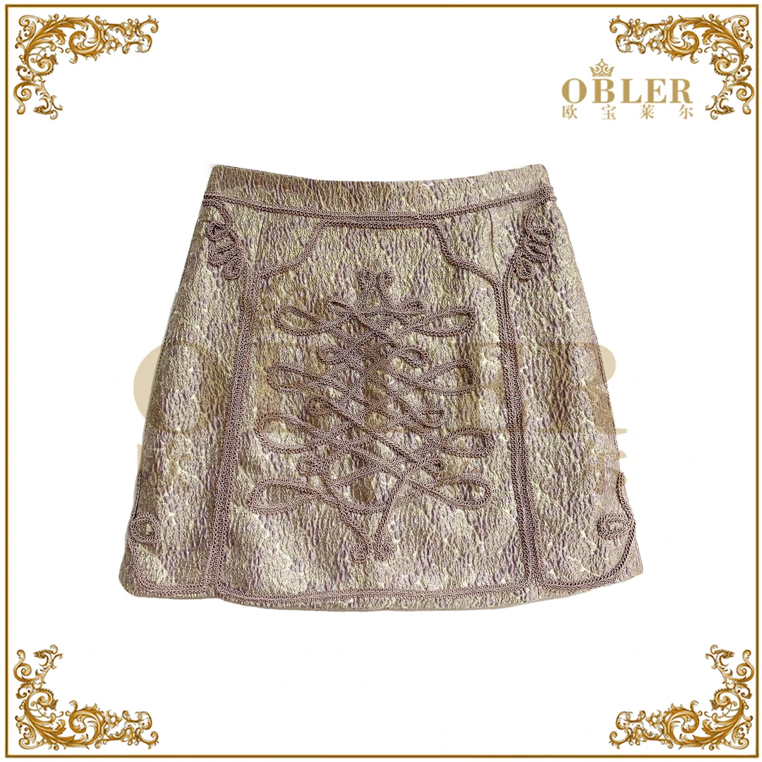 【欧宝莱尔】新款气质时尚轻奢女装半身裙 620-777 紫色