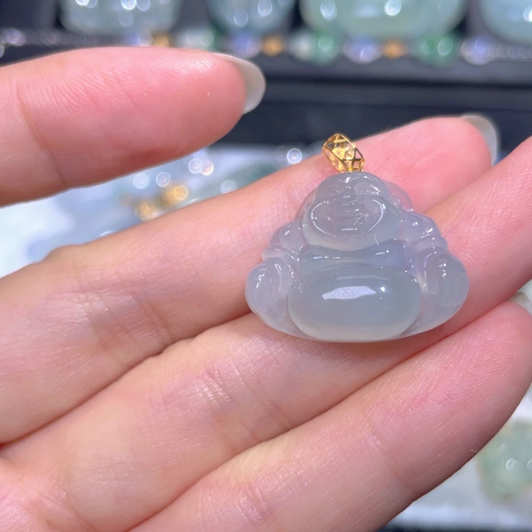 颈饰18K金镶嵌翡翠翡翠