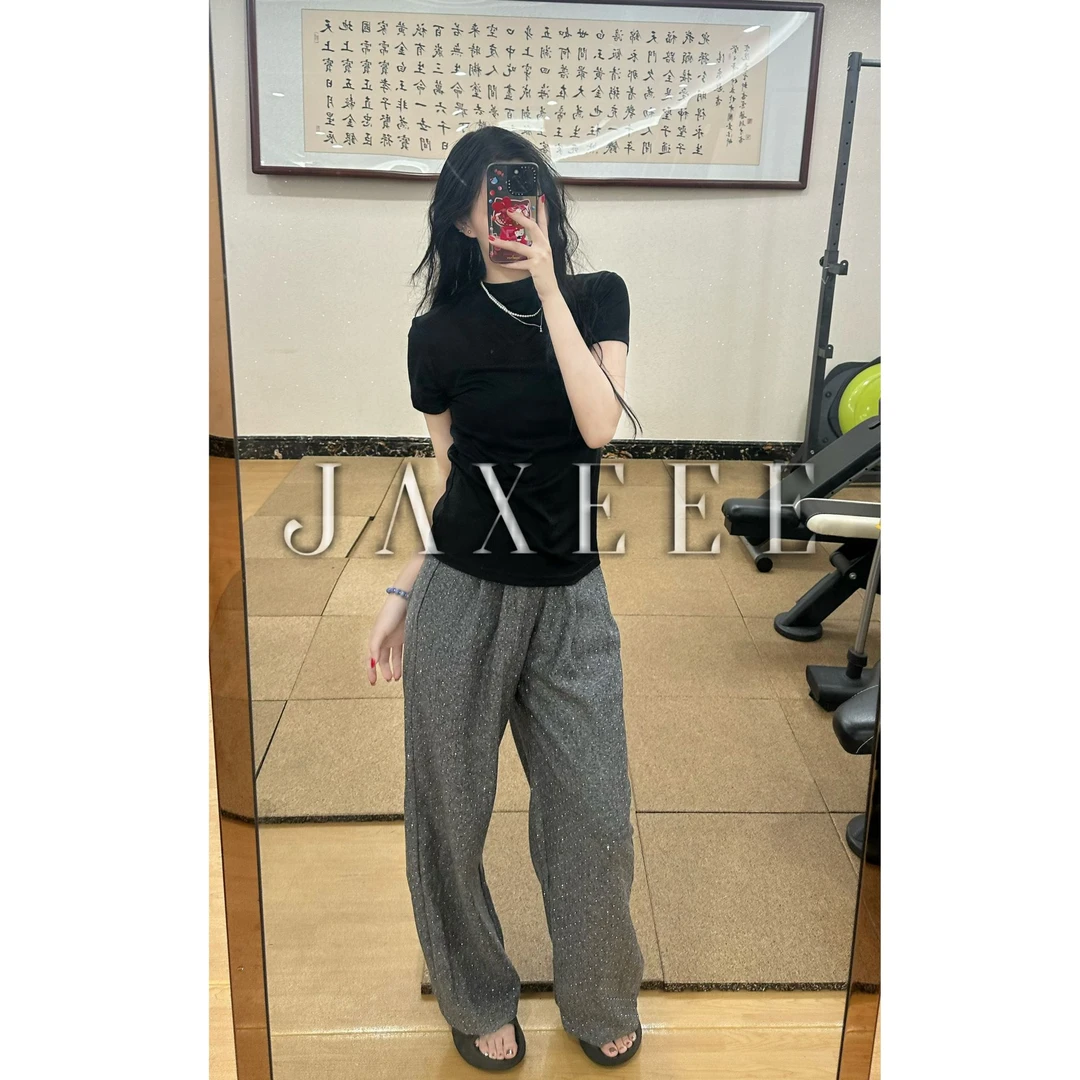 JAXEEE【烁浪织宇】 百搭烫钻西裤 83035