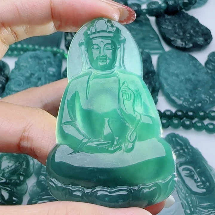 铁***人翡翠未镶嵌颈饰多样性发货天然A货翡翠