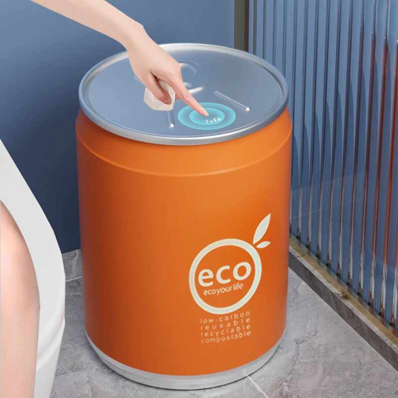 网红易拉罐可乐垃圾桶按压创意家用带盖大号卧室收纳桶卫生间T073