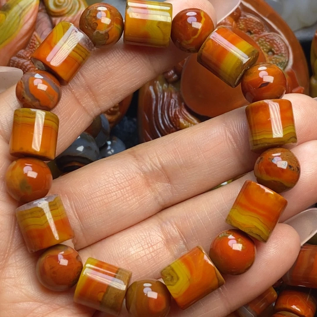 玛瑙/玉髓手链未镶嵌荷战国红