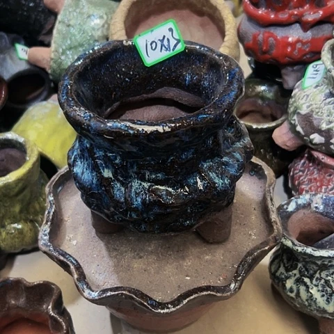 红陶粗陶花盆手工