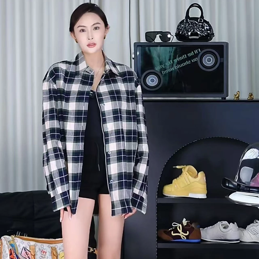 2025秋季格纹皮革拉链衬衫外套（男女同款）