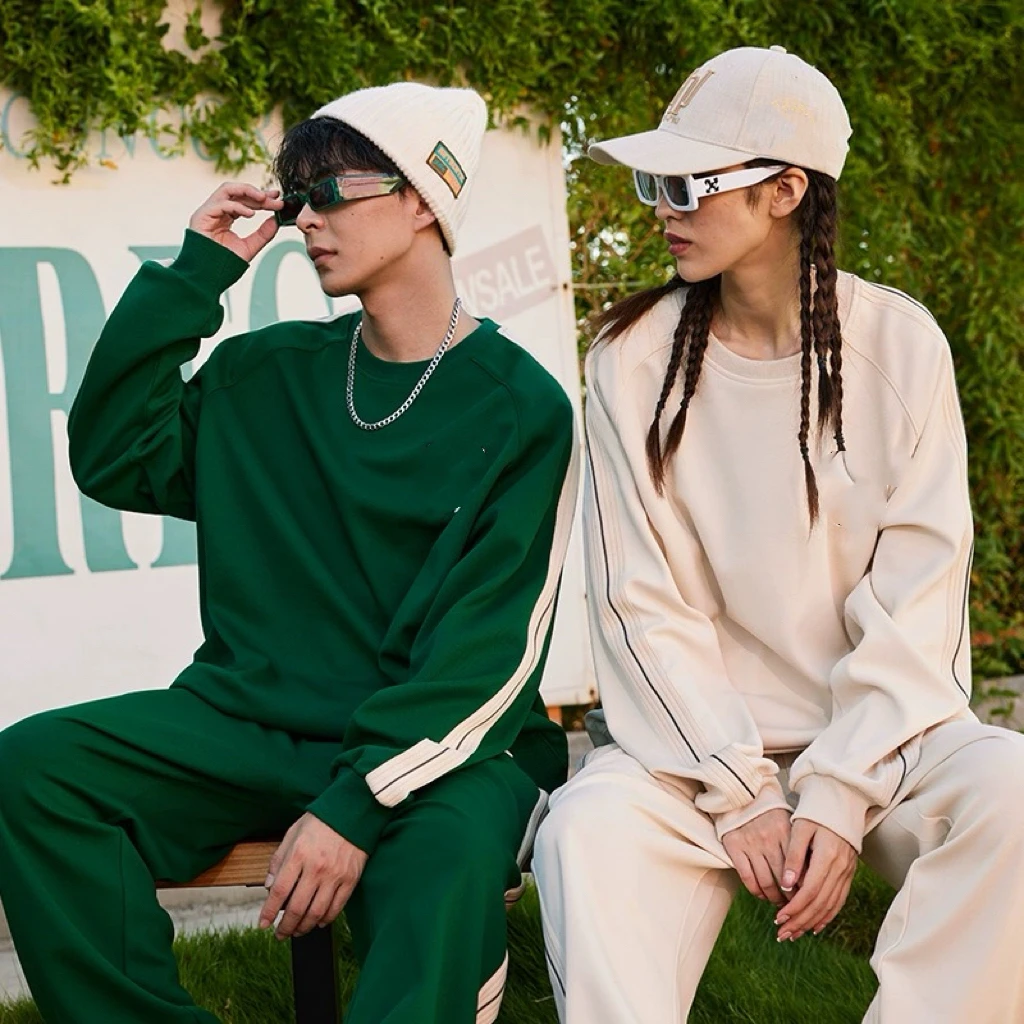 2769情侣款休闲百搭简约春秋款卫衣卫裤套装