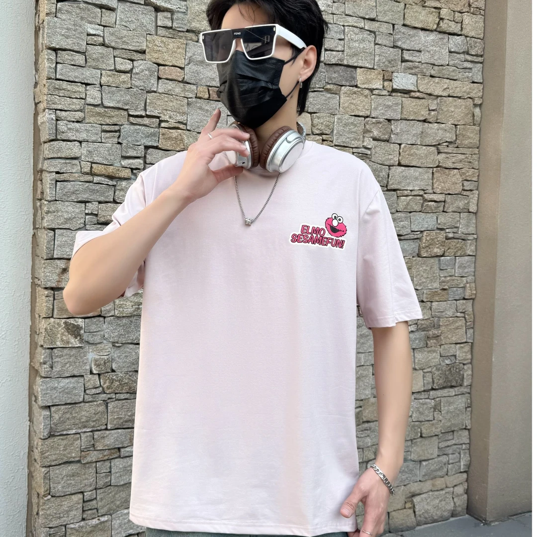 短袖夏季圆领t恤国潮半袖印花ins时尚夏季青少年短袖T恤