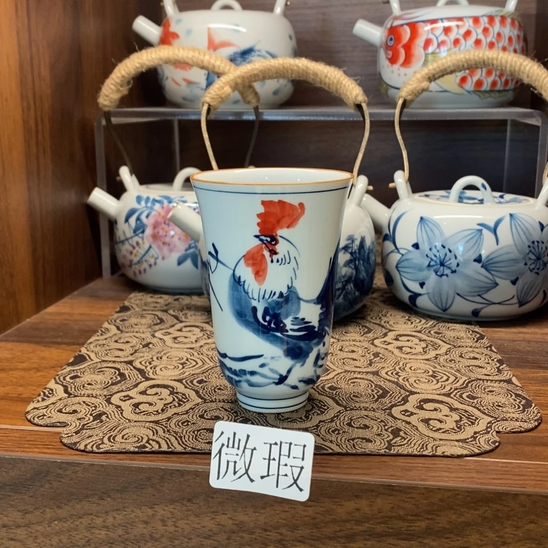 釉下彩老陶泥手工绘制
