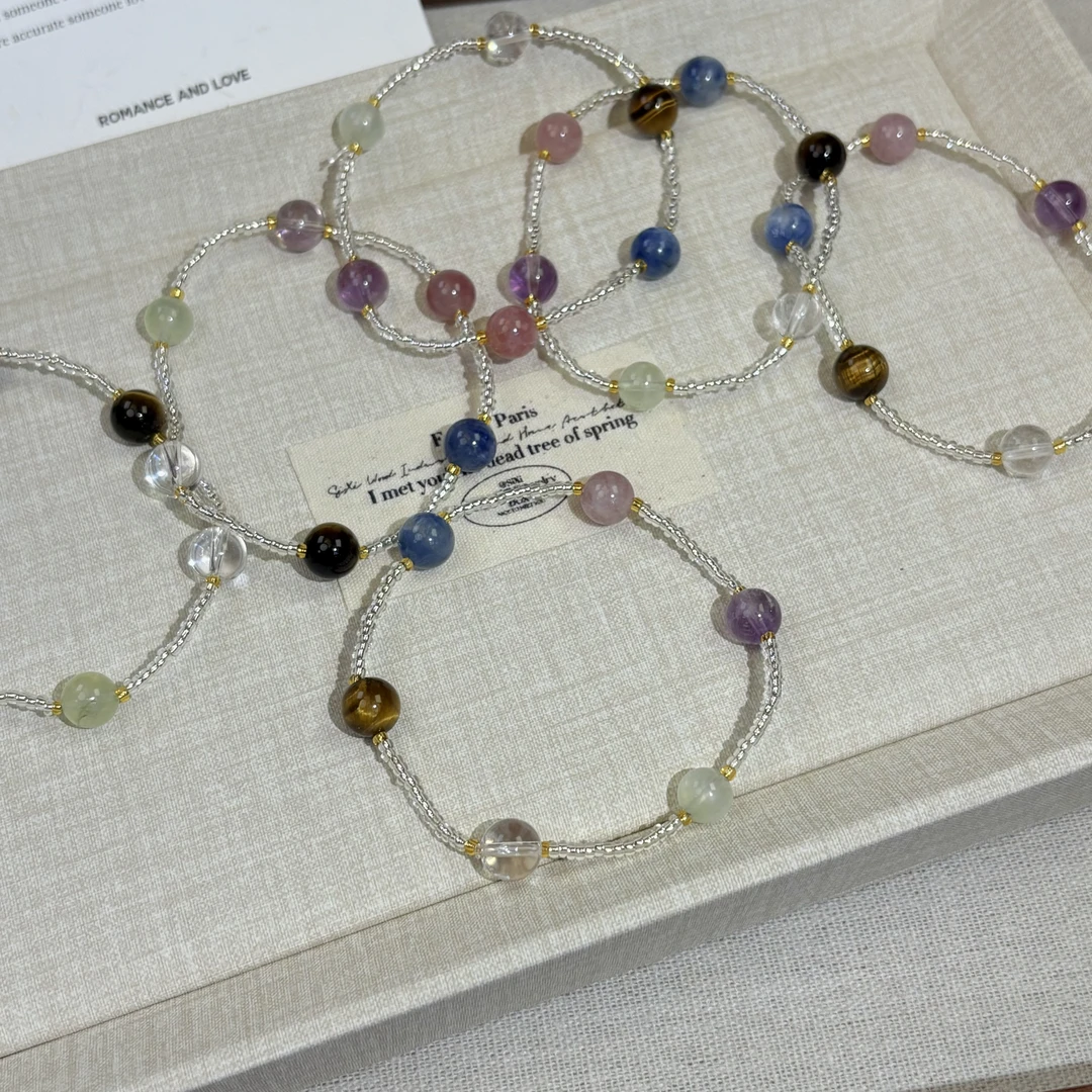 【Y01】天然水晶多宝手串默认微瑕多样性发其一