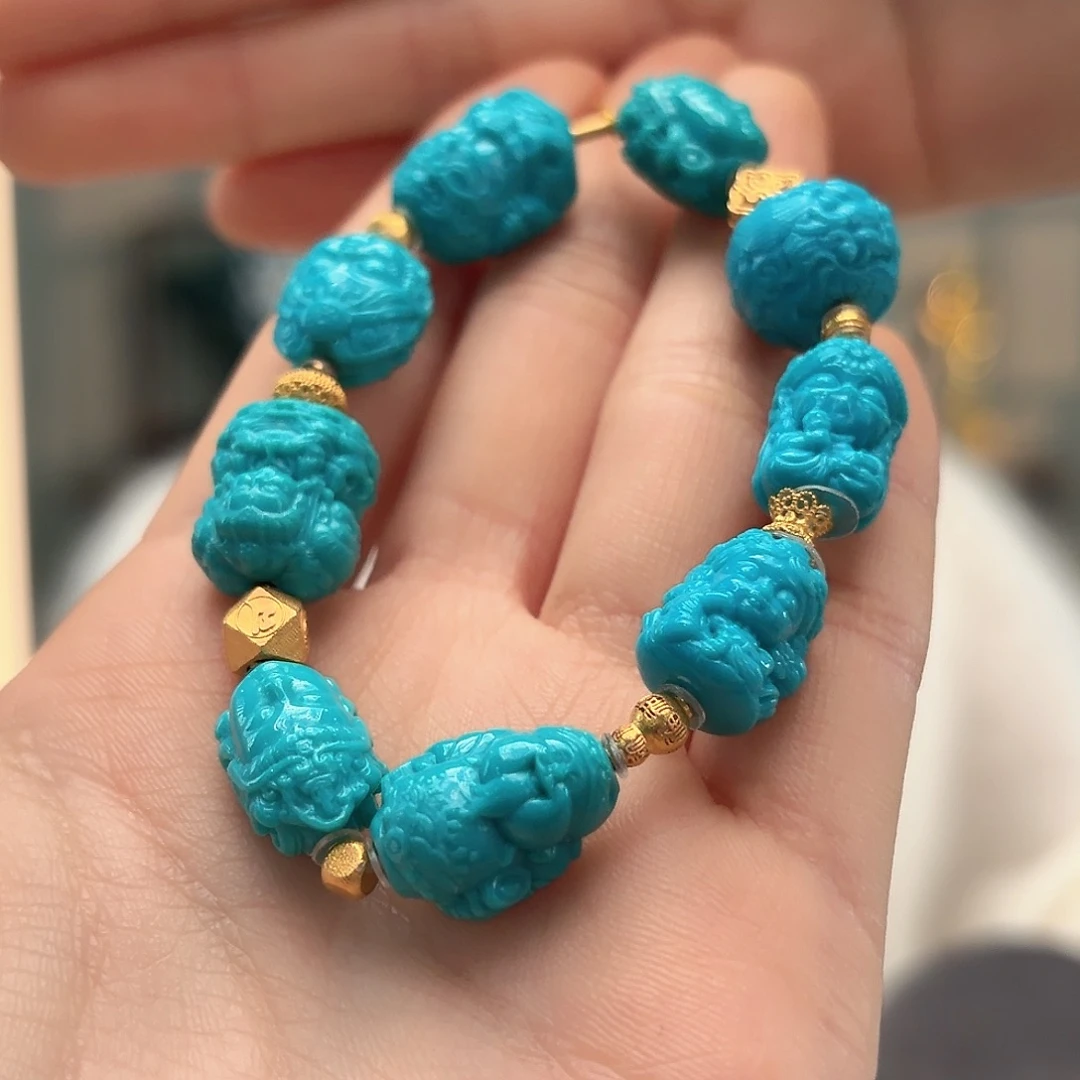 绿松石18K金镶嵌颈饰