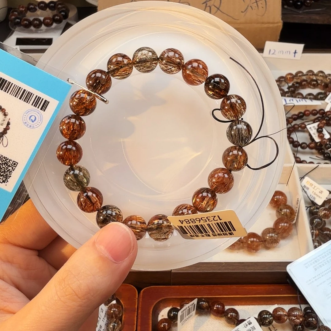 发晶未镶嵌手链天然水晶黑金超七直播间链接