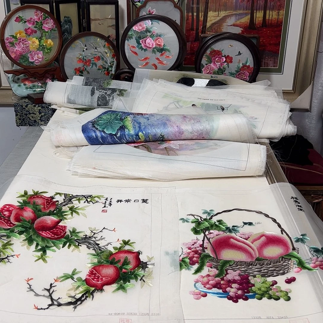 风***华刺绣纯手工刺绣画