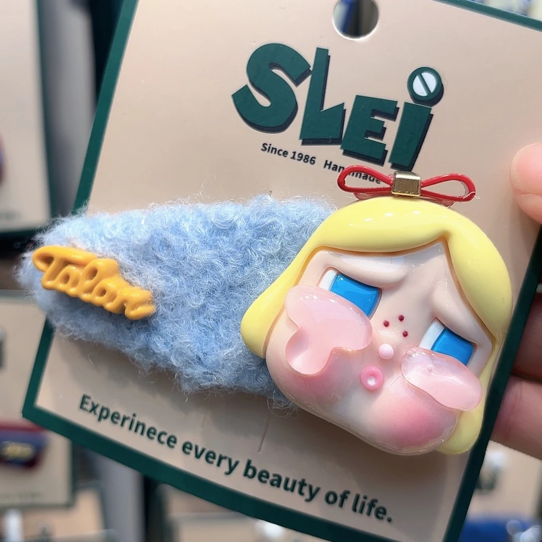 布艺铁合金淡蓝色发夹