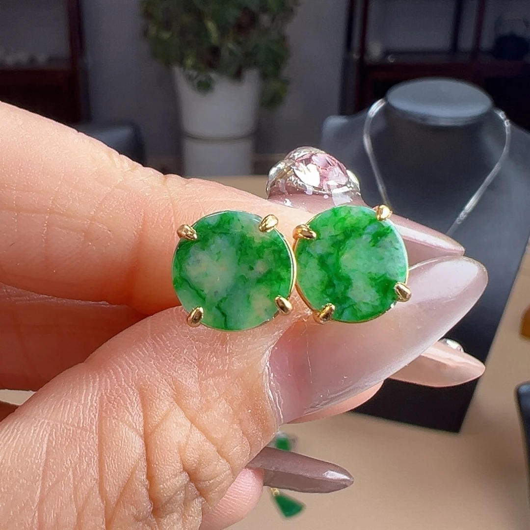 翡翠银S925镶嵌耳饰耳饰29