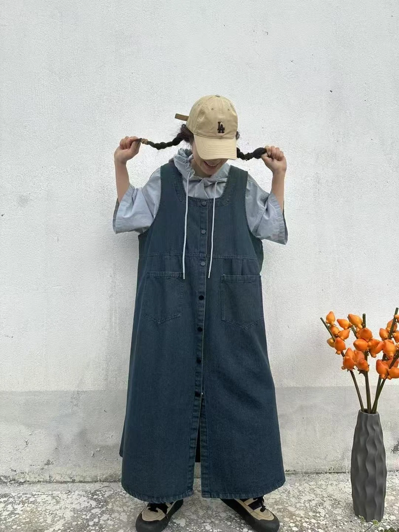 春秋休闲百搭牛仔背带裙女10005气质网红通勤时尚韩版复古