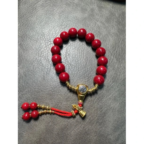 红色三通手串纯手工手串手持A055