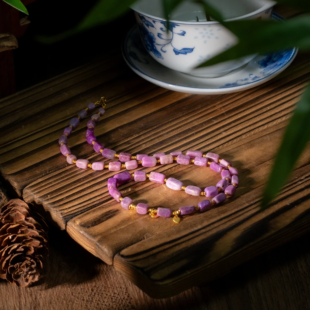 世间臻宝-18K金樱花粉舒俱来项链/45cm/多样性发/P6113/