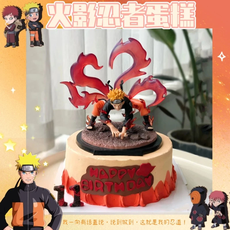 新款火影忍者生日蛋糕动漫佐助卡卡西鸣人送男孩女童济南同城配送