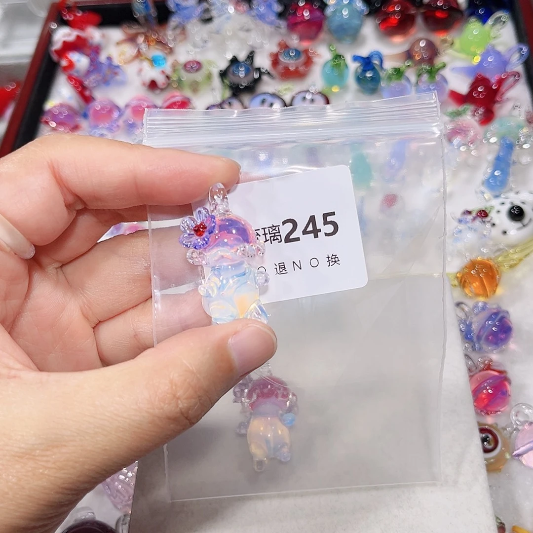 玻璃吊坠(不含链)245粉色屁菇