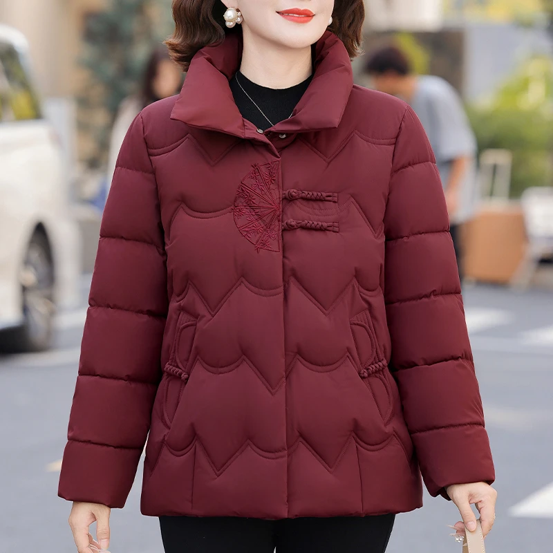 奶奶冬装棉服气质外套老太太70岁80立领保暖棉衣新款妈妈高档棉袄