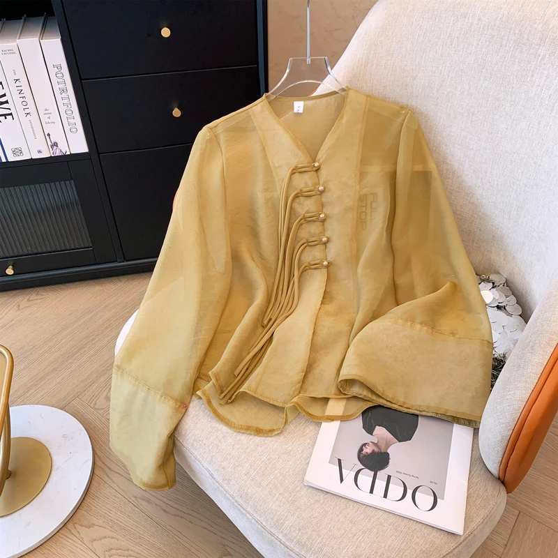 新中式雪纺外套女夏季薄款防晒衣开衫国风盘扣喜妈妈礼服款式推荐