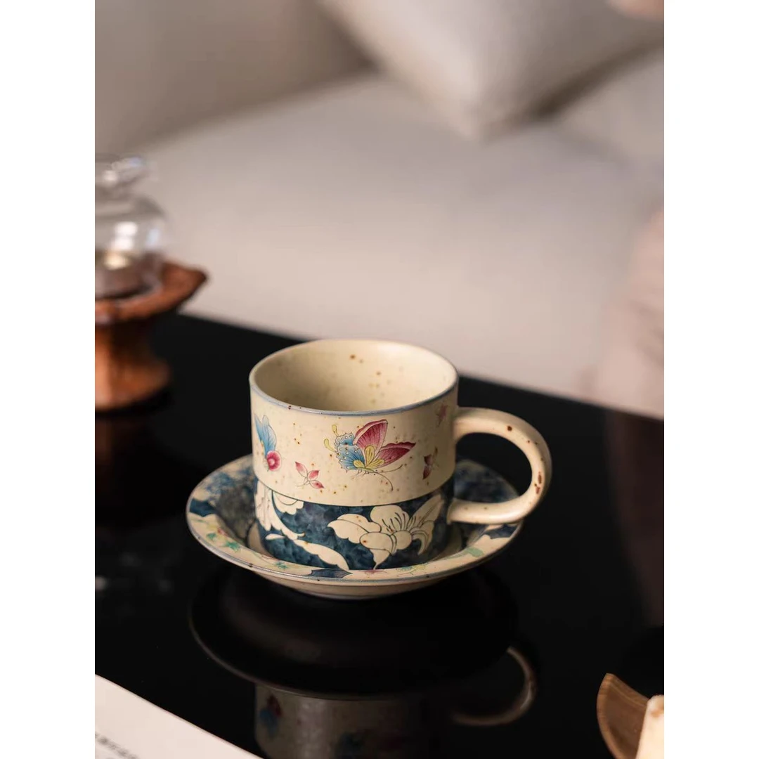 火石蝶恋花陶瓷咖啡杯