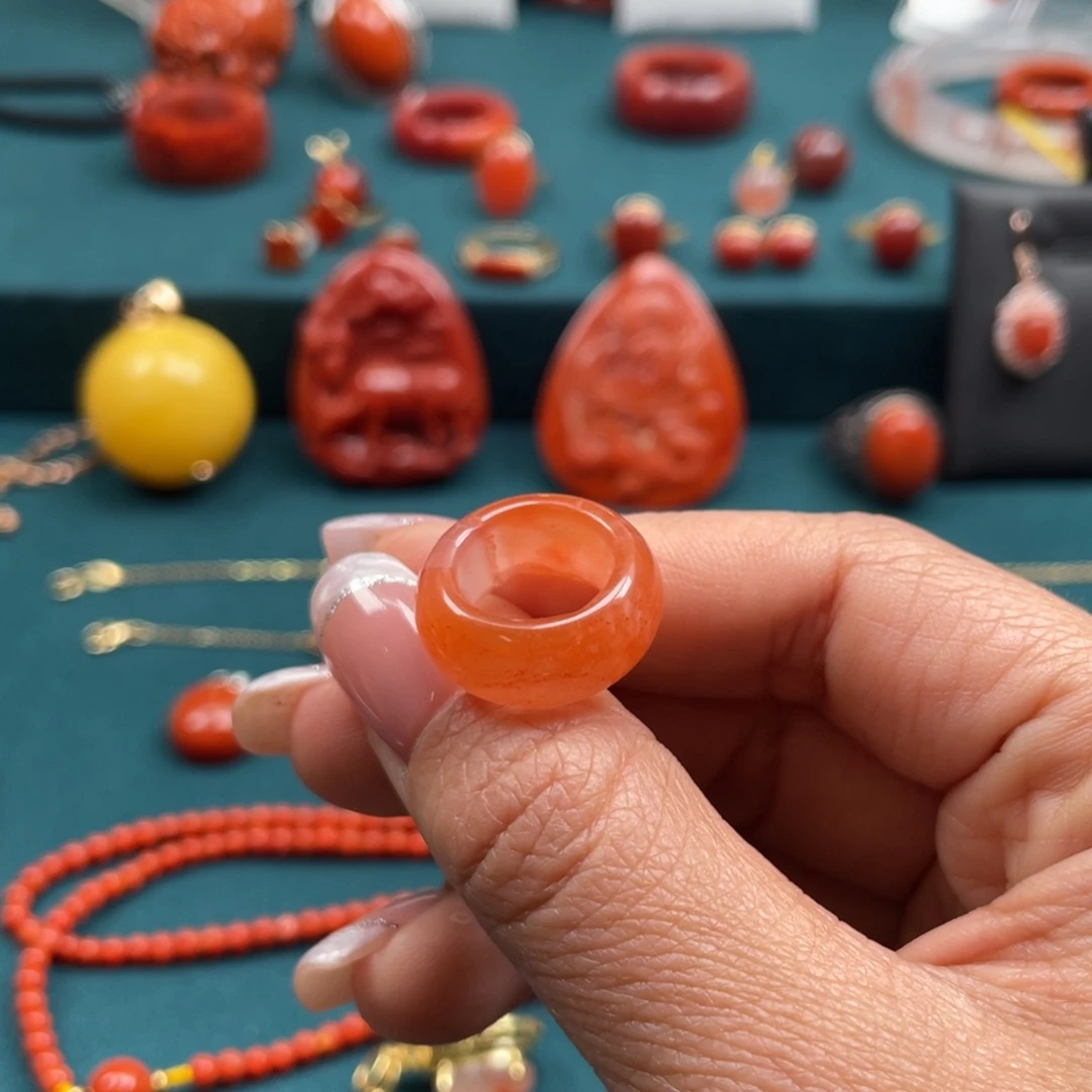 南红玛瑙南红跑环未镶嵌