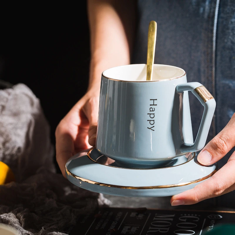 简约陶瓷杯马克情侣双杯套装办公咖啡杯活动礼品广告logo水杯家用