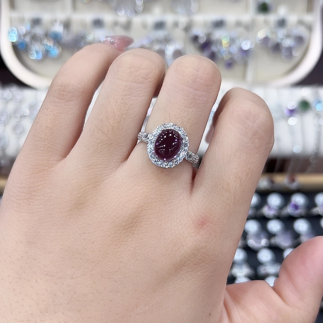 戒指紫晶银S925镶嵌