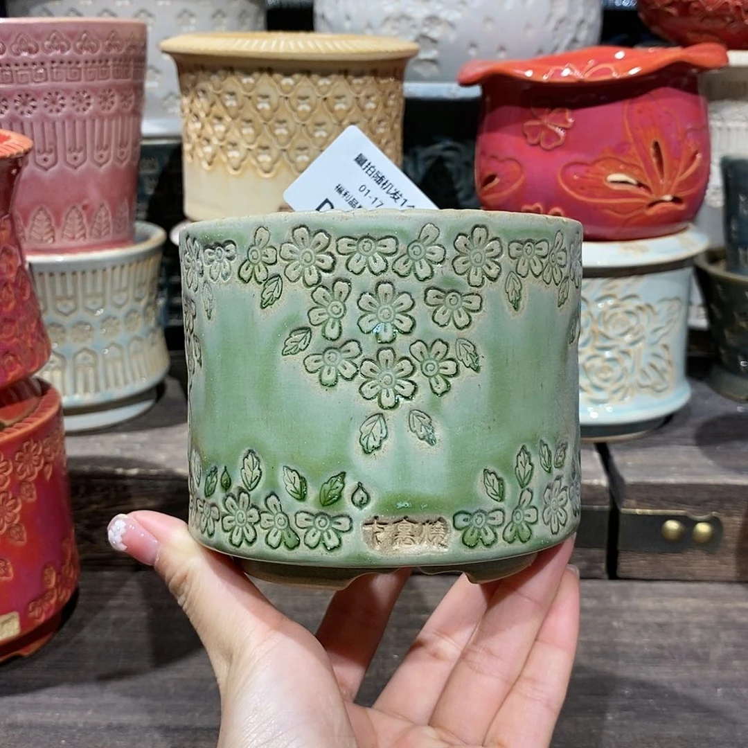 七里烧花盆1-17-030口径8