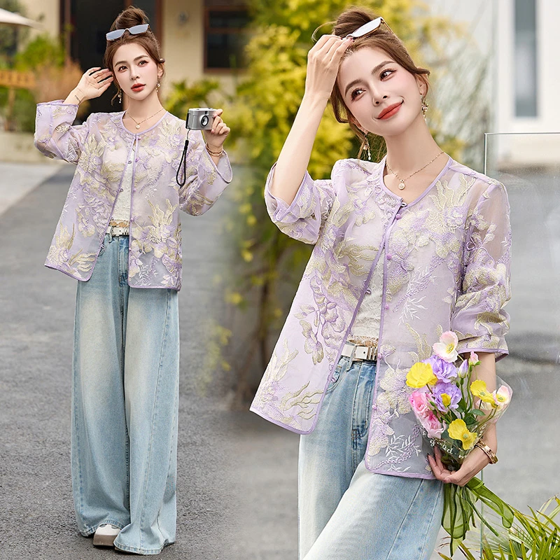 新中式G风防晒外套女2025春夏季新款复古时尚薄款宽松长衫