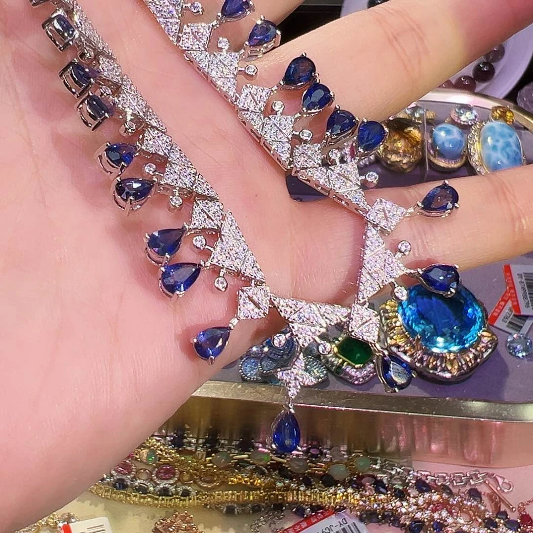 手链蓝宝石银S925镶嵌喜**?