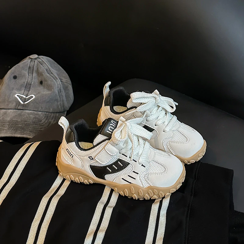 儿童鞋子真皮阿甘鞋2025春新款女童运动鞋防滑休闲鞋男童鞋百搭