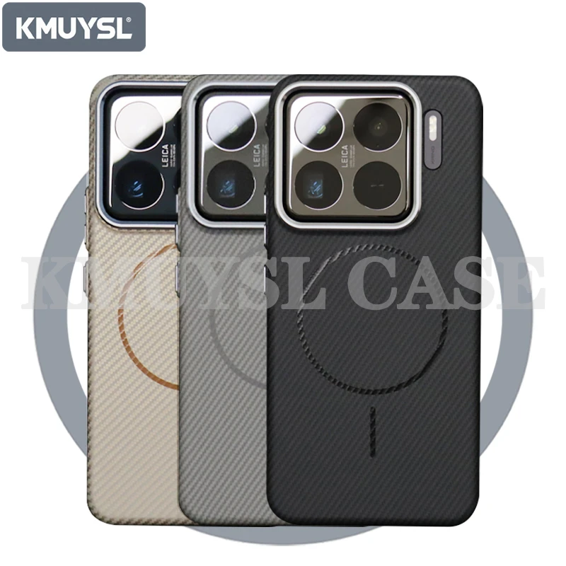 适用小米15Spro手机壳超薄凯夫拉pc硬壳纹碳钎维纹磨砂磁吸xiaomi