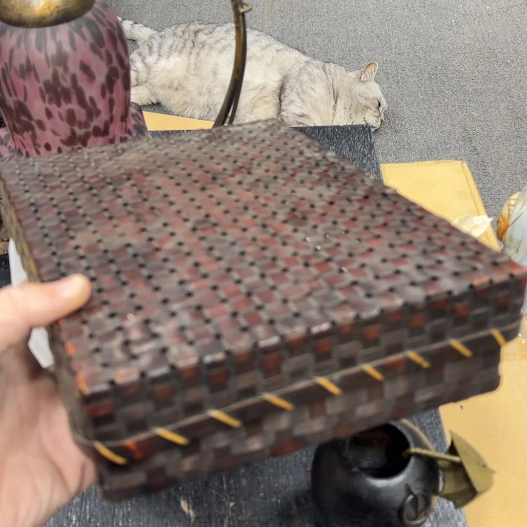 低***行竹编中古工艺品摆件