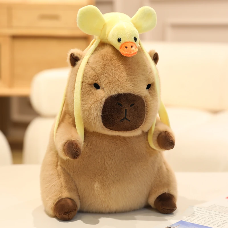 可爱背包卡皮巴拉公仔毛绒玩具水豚玩偶陪睡娃娃儿童生日礼物女生