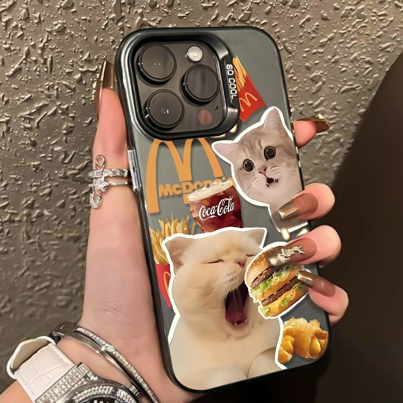 汉堡猫咪适用苹果15promax手机壳16外贸iPhone14苹果1312PMAX