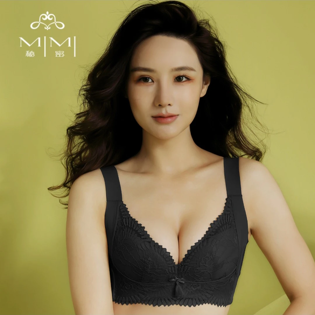 聚拢调整型美背文胸舒适无痕薄款文胸罩显大小胸女士性感内衣蕾丝
