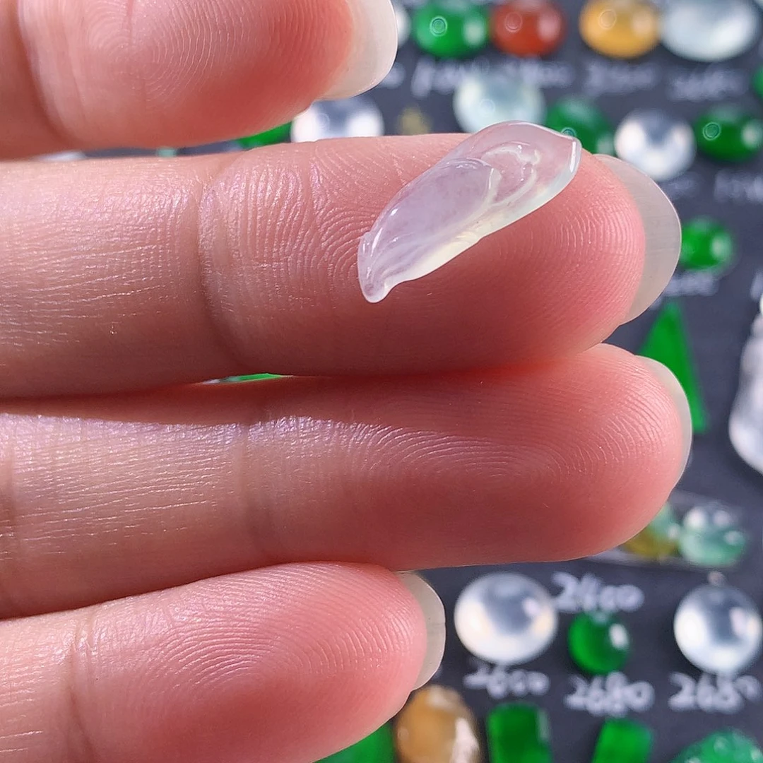 翡翠颈饰未镶嵌天然翡翠高冰兰花