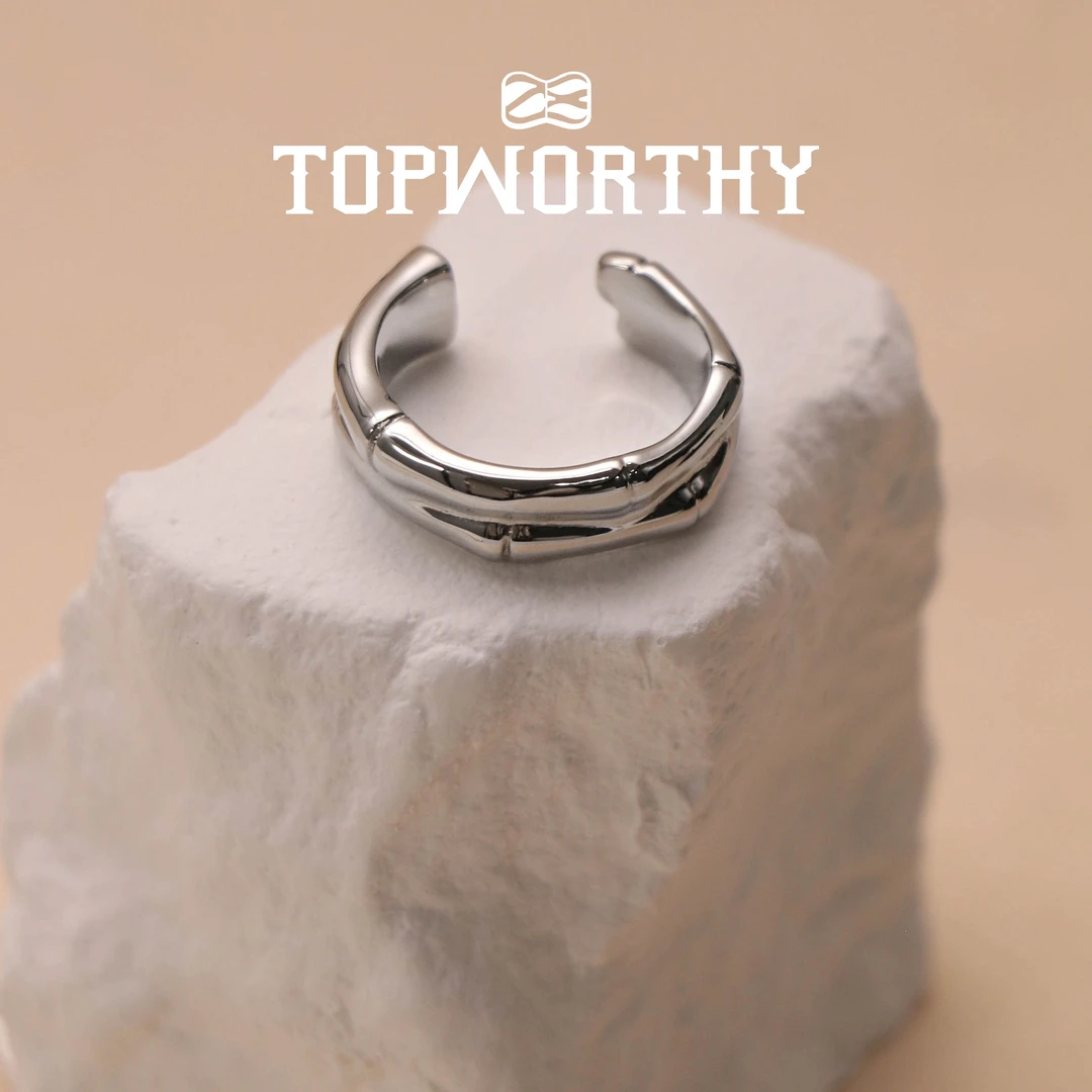 钛钢戒指 【竹林】原创中性风设计戒指 高品质极简清雅风新中式