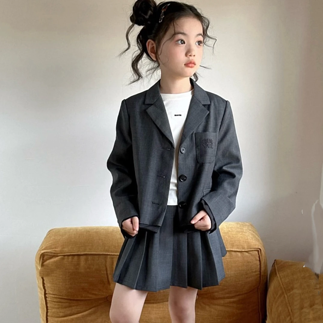 24312高端潮流时尚百搭休闲童装时尚百搭休闲套装C6-2-3裙C14-1-3